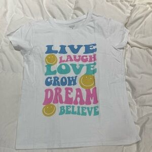 White and Blue Short Sleeve Tees with Inspirational Text